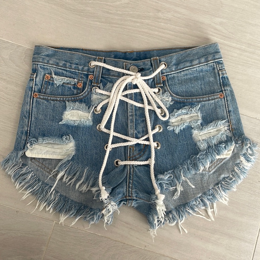 Runwaydreamz Lace Up Rodeo Shorts 28